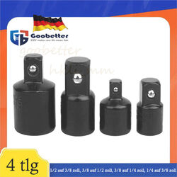4-tlg 1/4 3/8  Auf 1/2  Zoll Stecknuss Adapter Satz Schlagschrauber Nuss Set  DE