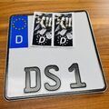 2x EU Feld Aufkleber ✔ Totenkopf ✔ Schwarz ✔ Nummernschild Motorrad Sticker ✔