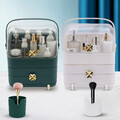 Kosmetik Organizer Make Up Aufbewahrungsbox mit Staubdichtem Deckel Pinselhalter