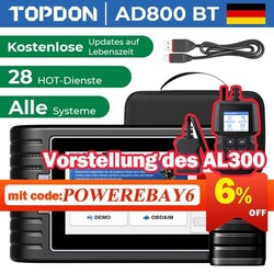 🔥Gratis Update TOPDON AD800 BT Profi KFZ OBD2 Diagnosegerät Deutsch Alle System⭐⭐⭐⭐⭐28+Services✅für VW/BMW/BENZ/Audi✅Bluetooth✅2025HOT