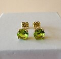 Ohrstecker Ohrringe 585-Gold massiv mit Peridot Edelsteinen Ø 5mm NEU +Etui