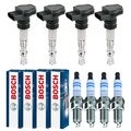 4x KAMOKA Zündspule +4x BOSCH Zündkerze Doppel Iridium für Toyota Yaris NLP13_