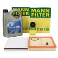 MANN Filterset + 5L ORIGINAL 5W30 dexos1 Gen3 Motoröl für OPEL ASTRA G H 1.2 1.4