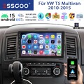 Carplay Für VW T5 Multivan 2010-2015 Autoradio 4+64GB Android 15 GPS RDS KAM+ BT