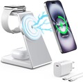 MagSafe Ladestation 3in1 Ladegerät kompatibel mit iPhone Apple Watch Kopfhörer