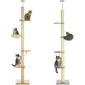 PawHut Kratzbaum, Katzenbaum Deckenhoch, Katzenkratzbaum, Höhenverstellbar