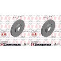 2x ZIMMERMANN SPORT BREMSSCHEIBEN 304mm GELOCHT VORNE passend für CITROËN C4 GRA
