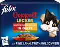 FELIX so Gut Wie Es Aussieht Doppelt Lecker Katzenfutter Nass in Gelee, Sorten-M