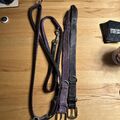 2 Wolters Soft-Leder-Halsband Lederhalsband 40cm lila-schwarz mit Leine