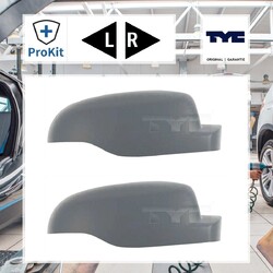 2x Tyc Abdeckung, Außenspiegel Links, Rechts für Renault TWINGO II CLIO III