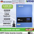 MPPT 6200W Off-Grid-Hybrid Solar Wechselrichter 120A Reine Sinuswelle 220V 500V
