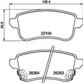 1x ORIGINAL® Hella Pagid Bremsbelagsatz, Scheibenbremse Hinten, inkl.