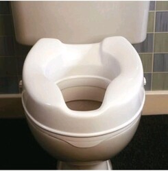 Homecraft Savanah Toilettensitzerhöhung 4 Zoll mit Deckel. Längliches & erhöhtes Schloss