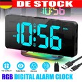 LED Alarm Wecker USB mit Projektion Digital Spiegel Alarmwecker Tischuhr Snooze