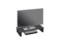 TV-Tisch/Bildschirmerhöhung Glasaufsatz Monitorerhöhung Schwarzglas 60cm MDF-Fuß