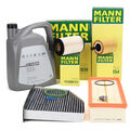 MANN Filterset 4-tlg + 5L ORIGINAL 0W30 Motoröl für VW GOLF 5 TOURAN 1.9/2.0 TDI