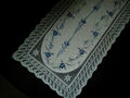 Blaudruck Tischläufer Alt Luxemburg 90 x 40 cm  NEU Polyesterspitze