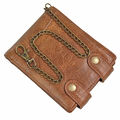 Herren Geldbörse Kunst-Leder Biker Brieftasche mit Kette Portemonnaie Geldbeutel