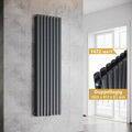 Design Röhren Heizkörper Flach Paneelheizkörper Doppellagig Anthrazit 1600x475mm