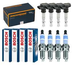 4x DENCKERMANN Zündspule+4x BOSCH Zündkerze Doppel Iridium für Toyota RAV 4 III