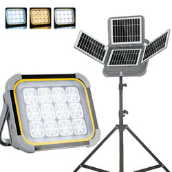 1/2 LED Arbeitsleuchte Baustrahler Akku Aufladbar Flutlicht Werkstattlampe Solar