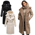 Navahoo Damen Wintermantel 2in1 Jacke Glanzoptik Teddyfell gefüttert Kapuze N119