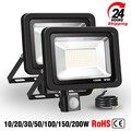 LED Fluter Außen Strahler 10W-200W mit Bewegungsmelder 230V Flutlicht IP65 Lampe
