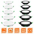 6er LED Einbaustrahler 3CCT Dimmbar 55-205mm Spot Panel Ultraslim Deckenleuchte