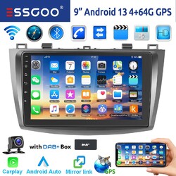 Für Mazda 3 2010-13 DAB+ 4+64G Android 13 Carplay Autoradio GPS Navi WIFI RDS BT