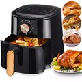 Olfrei Heißluftfritteuse 5.5L Ohne Öl Heissluft Friteuse mit Manueller Drehtaste