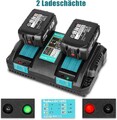 2er Set 6000mAh für Makita Akku BL1860B BL1860 BL1860B Ersatzakku+ Ladegerät