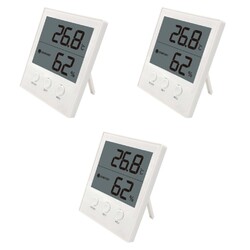  3 STÜCKE Weiß Elektronische digitale Hygrometer Indoor Thermometer Mini Slim