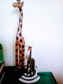 Dekofigur Giraffe * 2er-Set Deko-Giraffen Holz-Figuren Skulptur 60 + 30 cm *