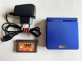 Nintendo Gameboy Advance SP GBA Blau Inkl. Ladekabel & Spiel - teildefekt (Ton)