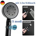 5Modi Handbrause Wasserspar Energiefilter Duschkopf Filtration Mit Schlauch