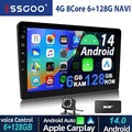Autoradio Doppel 2 DIN DAB+ Android14 6+128G Carplay Bluetooth GPS NAVI WiFi SWC