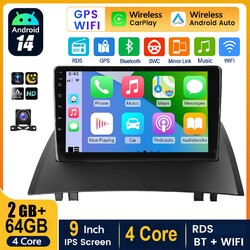 2+64G Carplay Für Renault Megane 2 02-2009 Android14 Autoradio GPS NAVI RDS KAM+