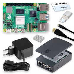 Raspberry Pi 5 8GB Starter-Kit Black | Netzteil | Gehäuse | 64GB Edition | HDMI