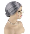3er Set Oma Perücke Großmutter Perücke mit Perlenkette Oma Brille Granny Perü...