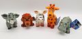 Safari Tiere 11cm Latexspielzeug Latex Hundespielzeug quietschend mit Füllung