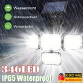 1-4X Solarleuchte mit Bewegungsmelder 346 LED Garten Außen Strahler Sensor Licht