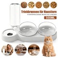 3-in-1 Katzennapf mit Wasserflasche Schräger Futter Napf Nackenschutz Set