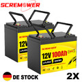 2X 12V 100Ah LiFePO4 Lithium Batterie Akku Bluetooth BMS Solar Wohnmobil RV