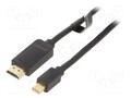 schwarz L: 2m PVC HDMI Stecker,mini Displayport Stecker Kabel