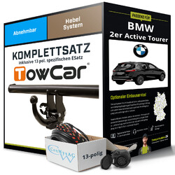 Für BMW 2er Active Tourer U06 Anhängerkupplung abnehmbar +eSatz 13pol 11.2021-Jetzt 10% sparen mit dem Code: PARTS2025
