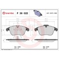 1x Bremsbelagsatz, Scheibenbremse BREMBO P 36 022 passend für JAGUAR