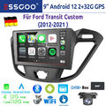 Android 12 Autoradio Carplay GPS Navi BT AI RDS DAB+ Kam Für Ford Transit Custom