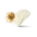 Wintermütze Damen Strickmütze Fellbommel Bommelmütze Mütze Gestrickt Beanie