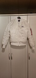 Alpha Industries MA-1  Bomberjacke Weiß Größe L 