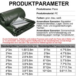 Plane Abdeckplane Gartenplane Schutzplane Gewebeplane Industrieplane mit Ösen